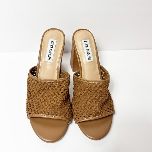 STEVE MADDEN CATALEYA BLOCK WOMEN HEEL SANDALS IN BROWN SIZE 9M NEW NO BOX - Picture 4 of 6